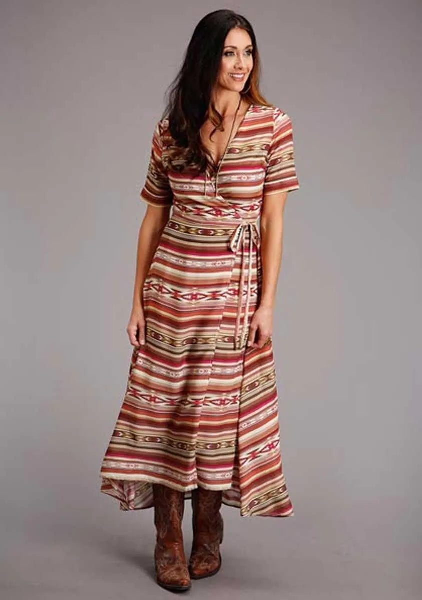 Stetson Sunset Serape Estampado Azteca - Vestido Largo de Mujer