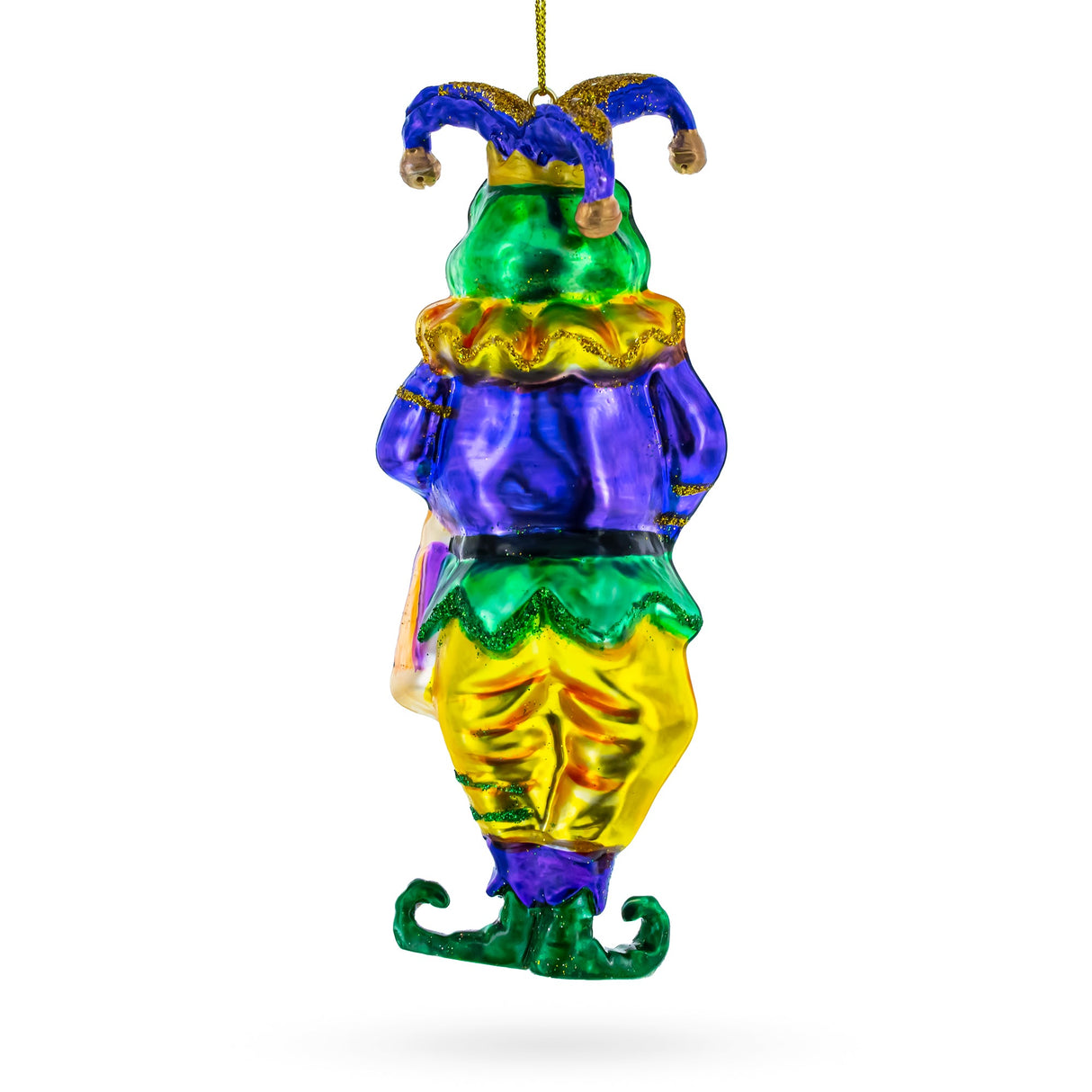 Frog Jester Glass Christmas Ornament
