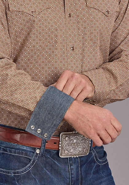 Stetson 2516 Spice Mosaic (Marrón) - Camisa Vaquera de Hombre