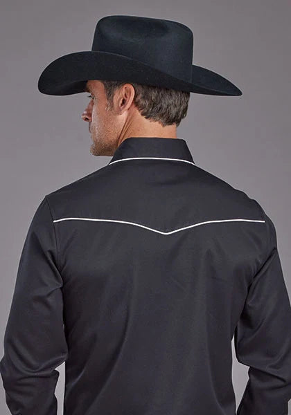 Stetson 2302 Sarga Resistente (Negra) - Camisa Western de Hombre