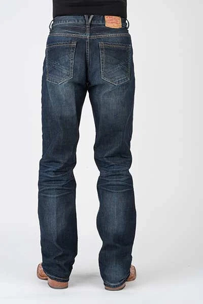 Pantalones Vaqueros de Hombre Stetson 1312 Fit con Bolsillos de Retazos (Lavado Oscuro)