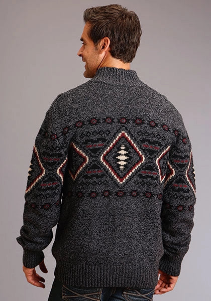Stetson 1343 Suéter Aztec Horizontal (Gris) - Para Hombre