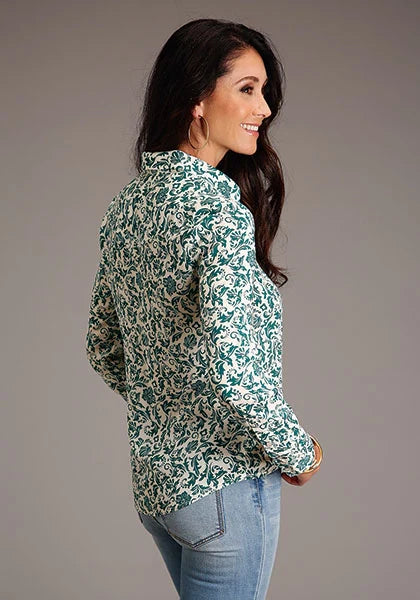 Stetson 1609 Estampado Floral (Verde) - Blusa de Mujer