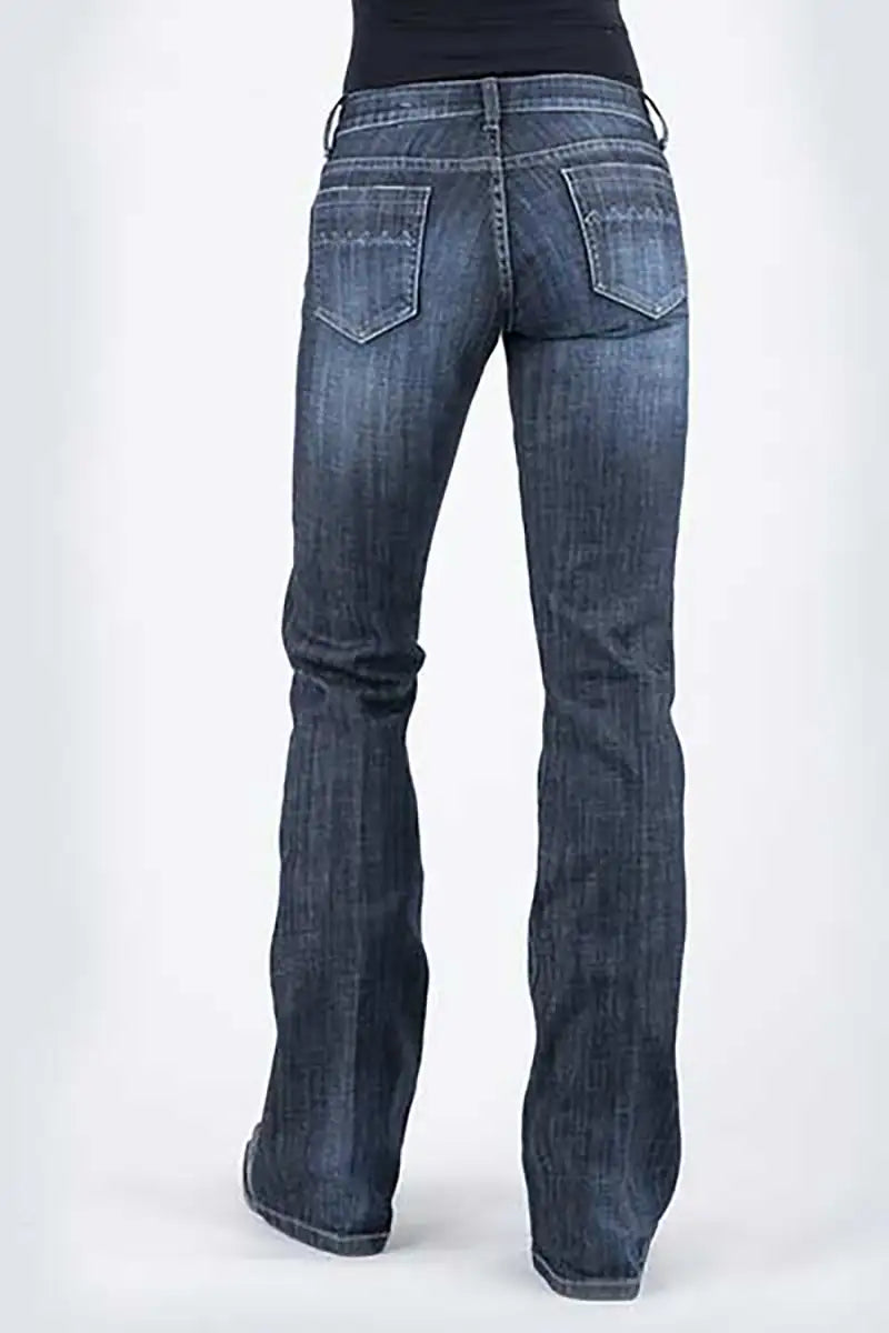 Stetson 816 Classic Boot Cut Zig Zag Pocket (Denim Lavado Oscuro) - Jeans de Mujer