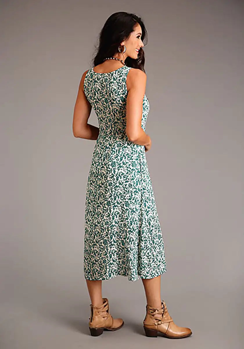 Vestido largo sin mangas Stetson Floral (Jade) para mujer
