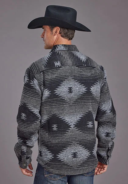 Chaqueta de lana Stetson Aztec Flannel (negra) para hombre