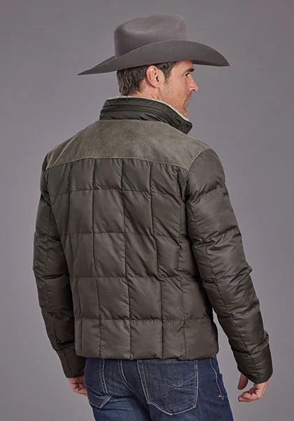 Chaqueta de nylon Stetson Novelty acolchada sólida (gris) - Hombre