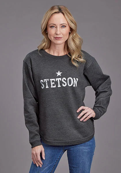 Sudadera con capucha para mujer Stetson Star Logo (gris)