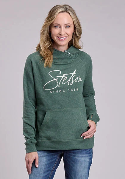 Sudadera con capucha Stetson Script Logo (verde) - Mujer