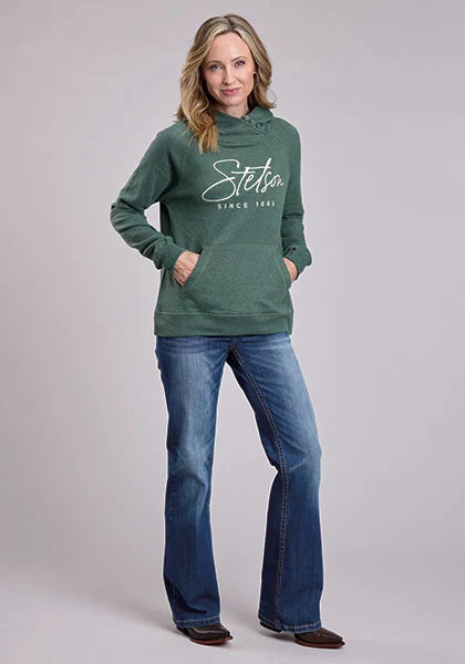 Sudadera con capucha Stetson Script Logo (verde) - Mujer