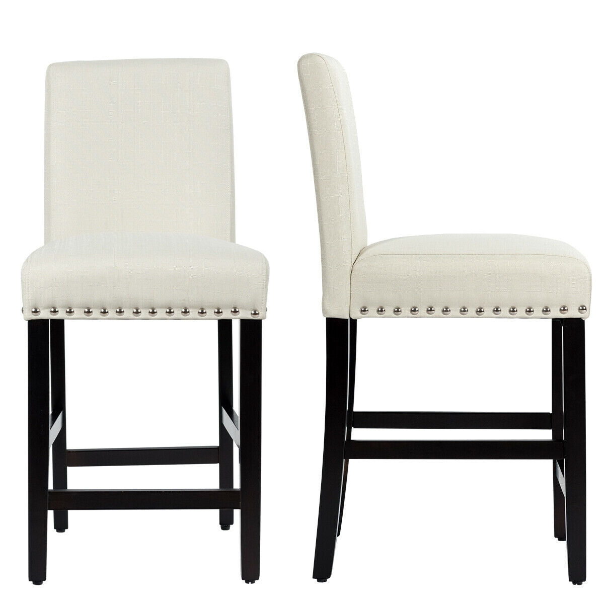 Sillas de cocina de 25 pulgadas con patas de madera de caucho