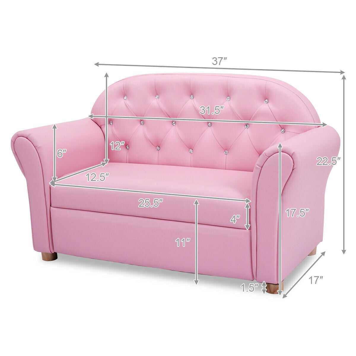 Sofá reclinable/sillón infantil de princesa