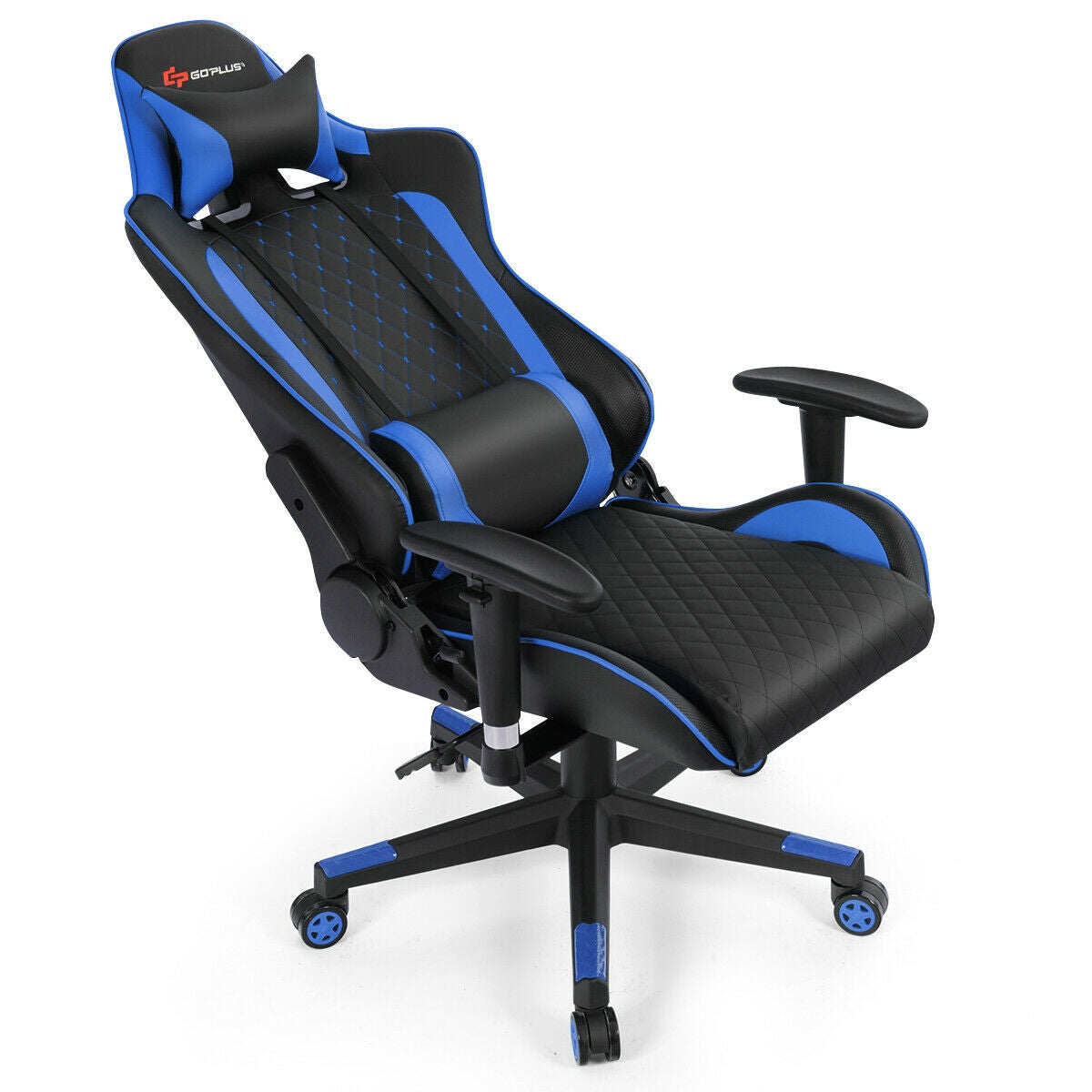 Silla de juego con masaje, soporte lumbar y reposacabezas