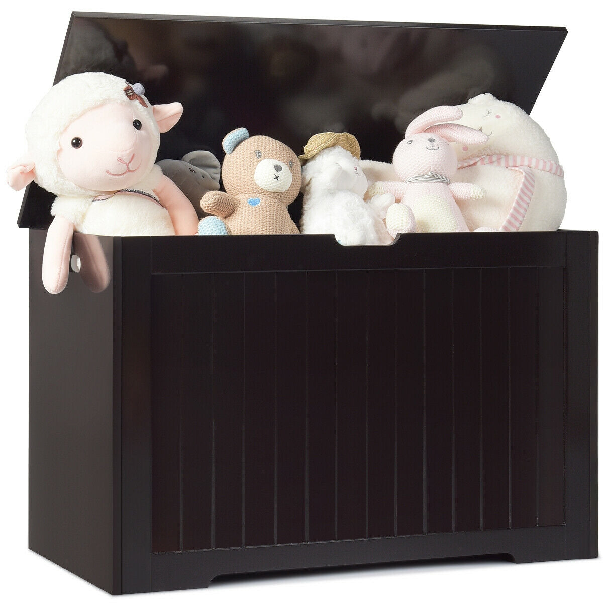 Baúl de juguetes de madera, banco de almacenamiento para niños