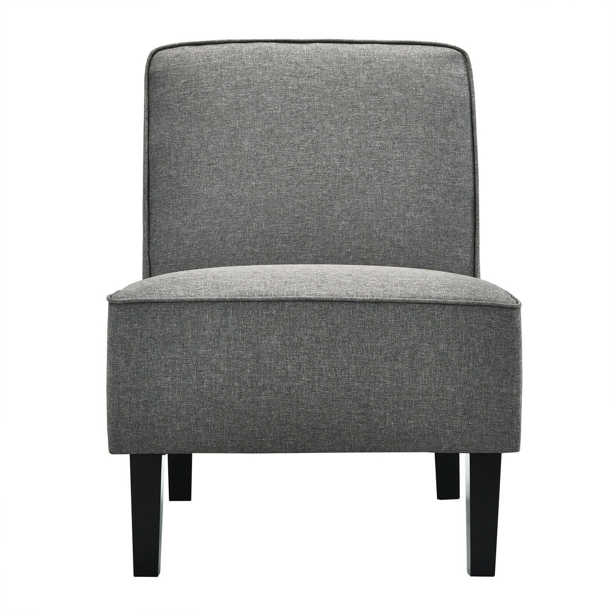 Sillón decorativo moderno sin brazos con patas de madera de caucho