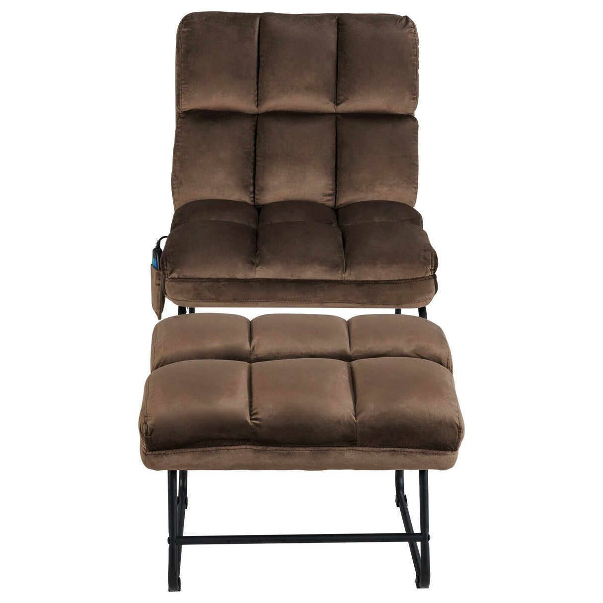 Sillones reclinables de masaje de terciopelo con control remoto y bolsillo lateral