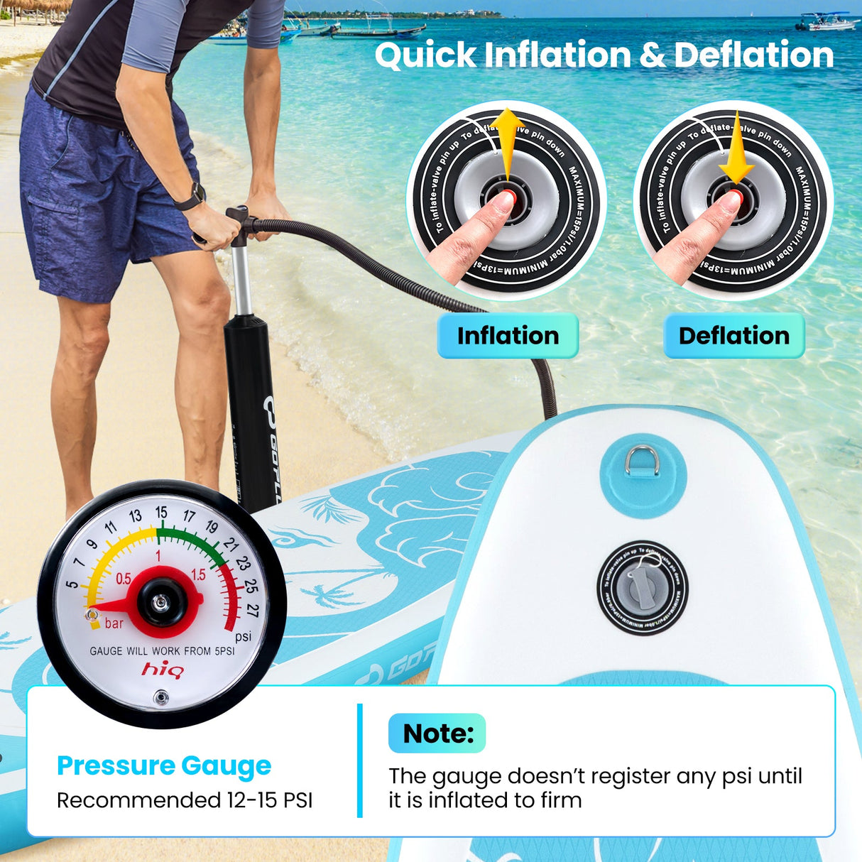 Tabla de paddle surf hinchable de 10/11 pies con accesorios SUP prémium