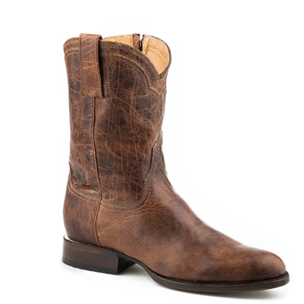 Bota vaquera para hombre Stetson Rancher Zip Roper (marrón claro)