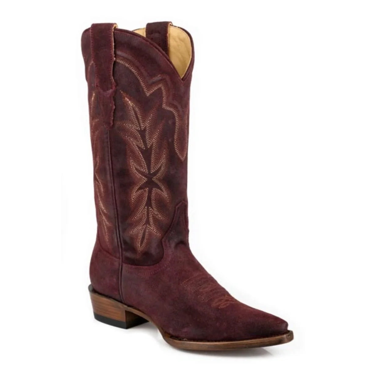 Stetson Casey (Vino) - Botas Cowgirl de Ante para Mujer