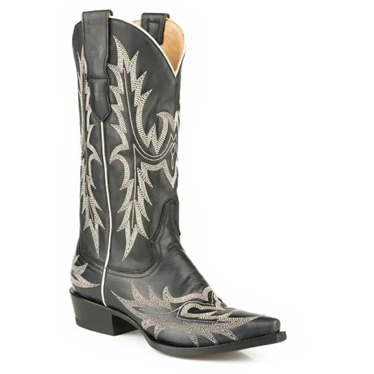 Stetson Tina (negro) - Botas vaqueras de piel para mujer