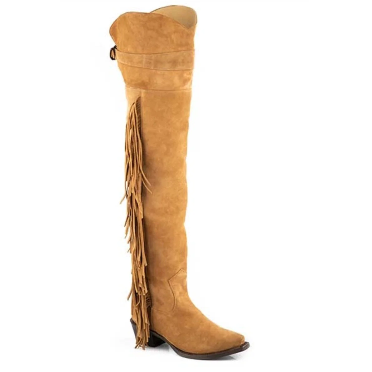 Bota vaquera Stetson Glam (marrón claro) de cuero de ante para mujer