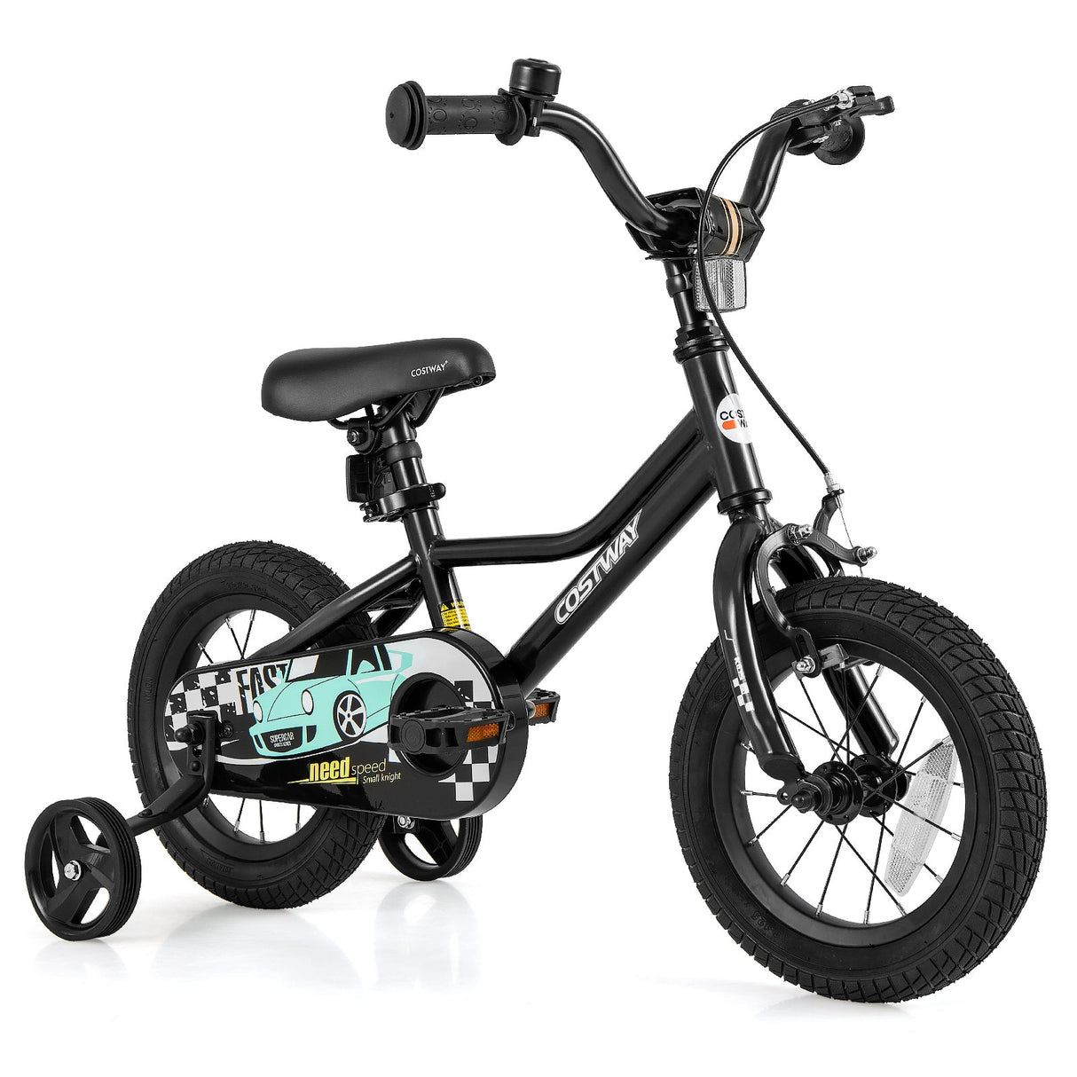Bicicleta infantil de 12 pulgadas, ajustable para niños de 3 a 4 años, con cuadro de paso bajo