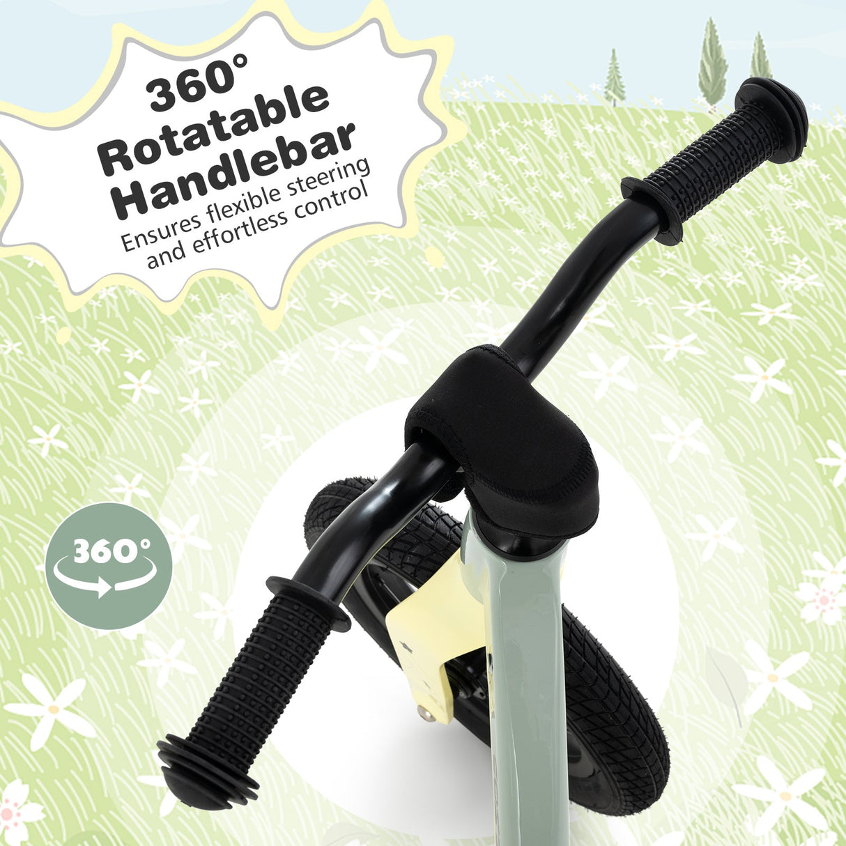 Bicicleta de equilibrio de 12 pulgadas con asiento ajustable y manillar giratorio para mayores de 36 meses