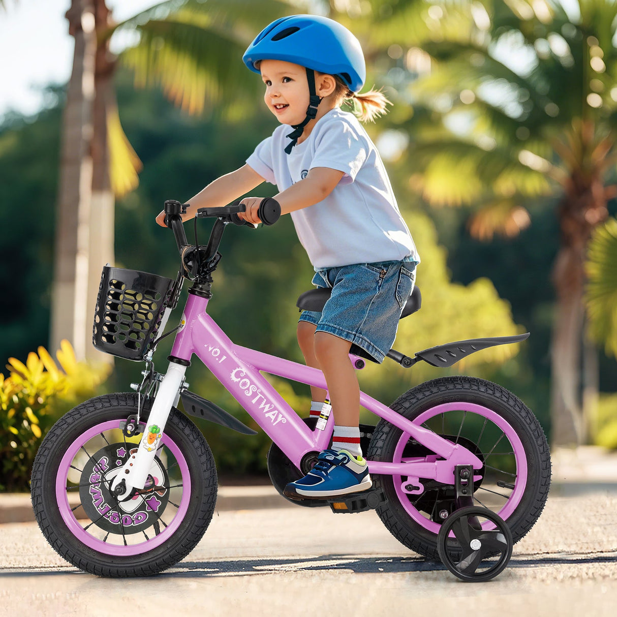 Bicicleta infantil de 14 pulgadas para niños de 3 a 5 años, bicicleta deportiva con manillar y sillín ajustables - 14 pulgadas