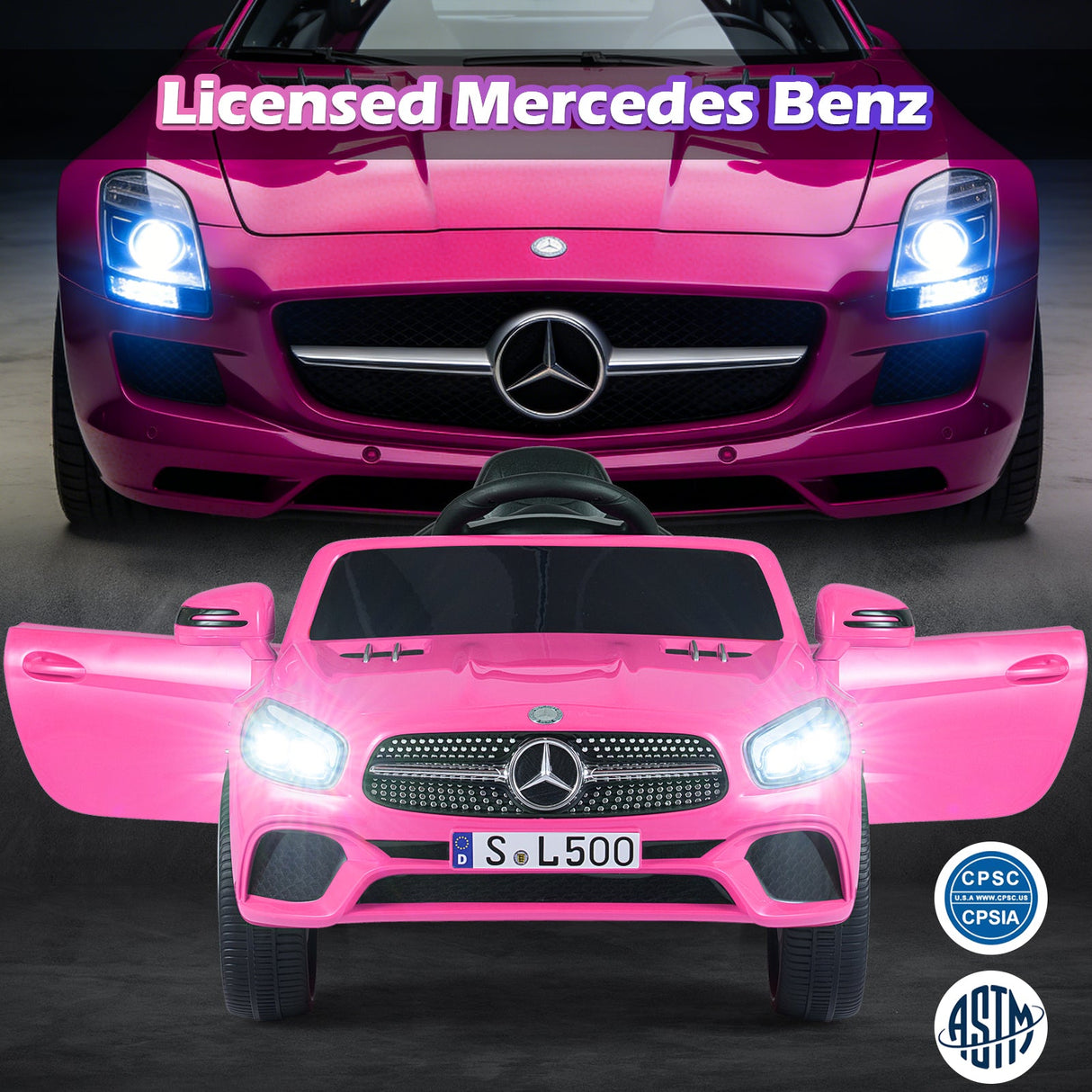Coche Eléctrico Infantil Mercedes-Benz 12V con Control Remoto y Música