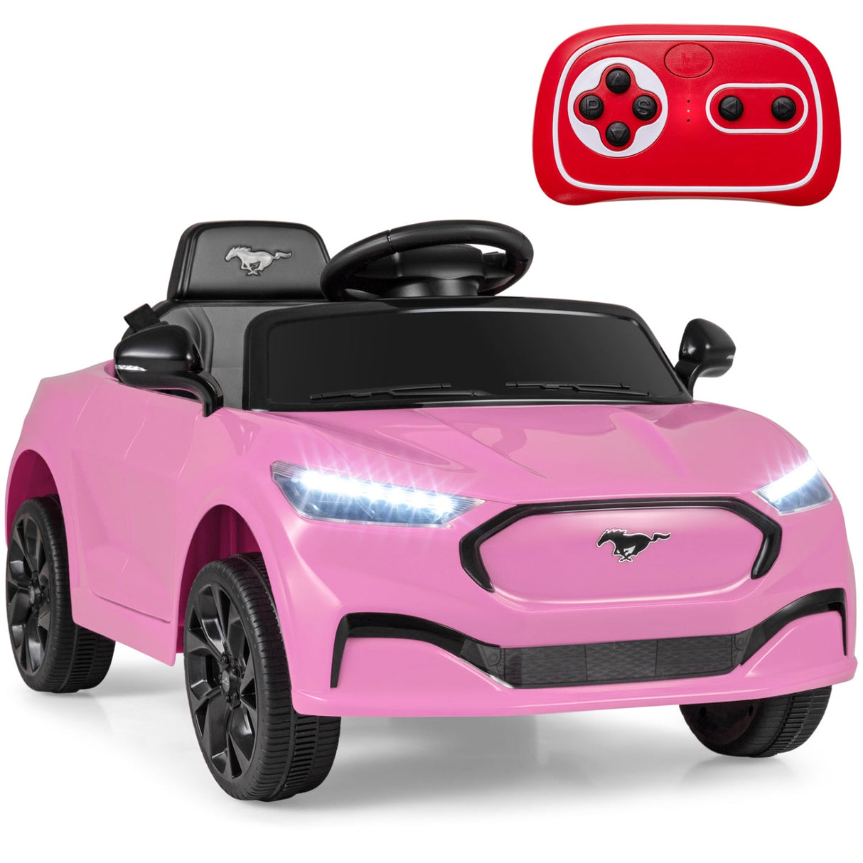 Coche eléctrico infantil 12V Ford Mach E con licencia, control parental y bocina