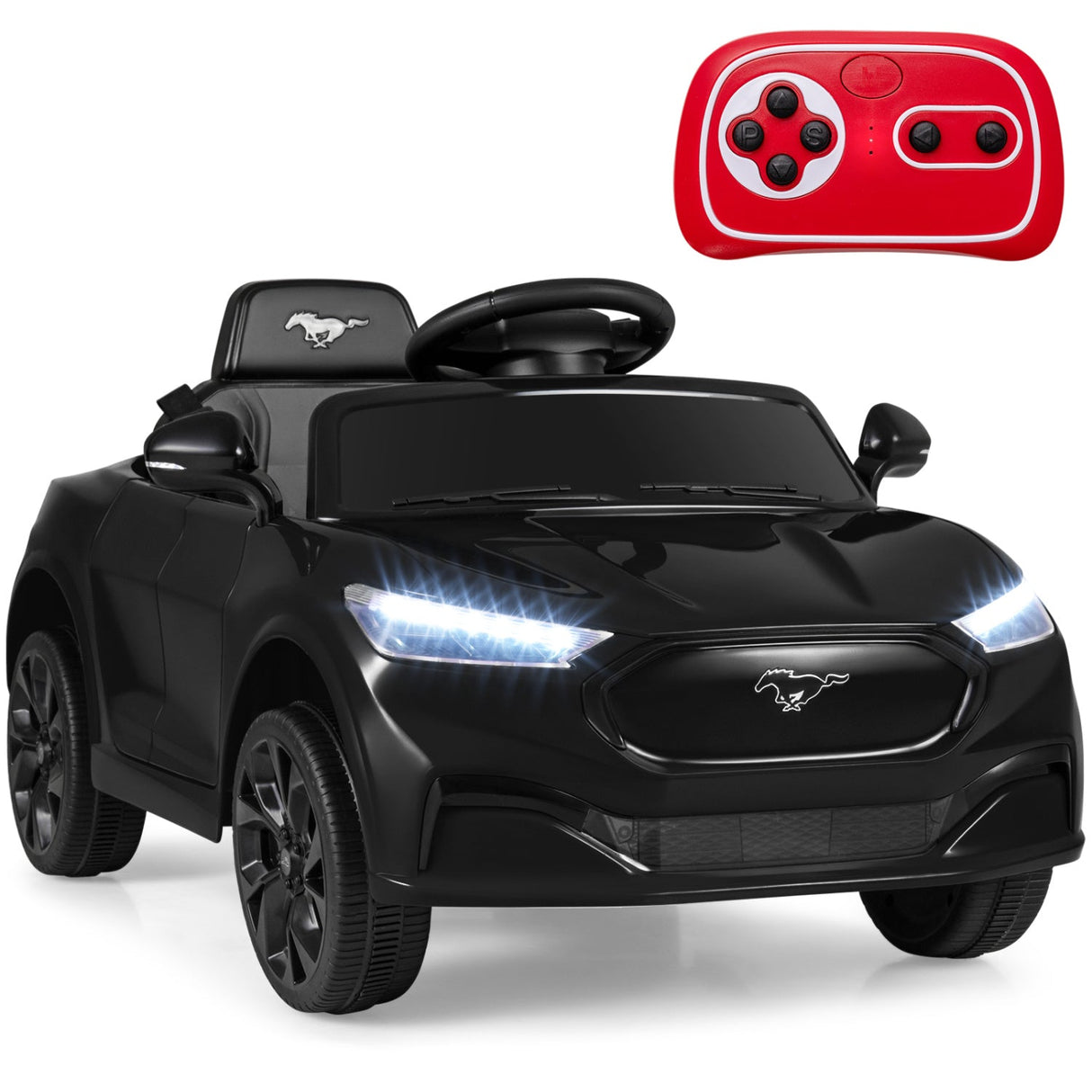 Coche eléctrico infantil 12V Ford Mach E con licencia, control parental y bocina