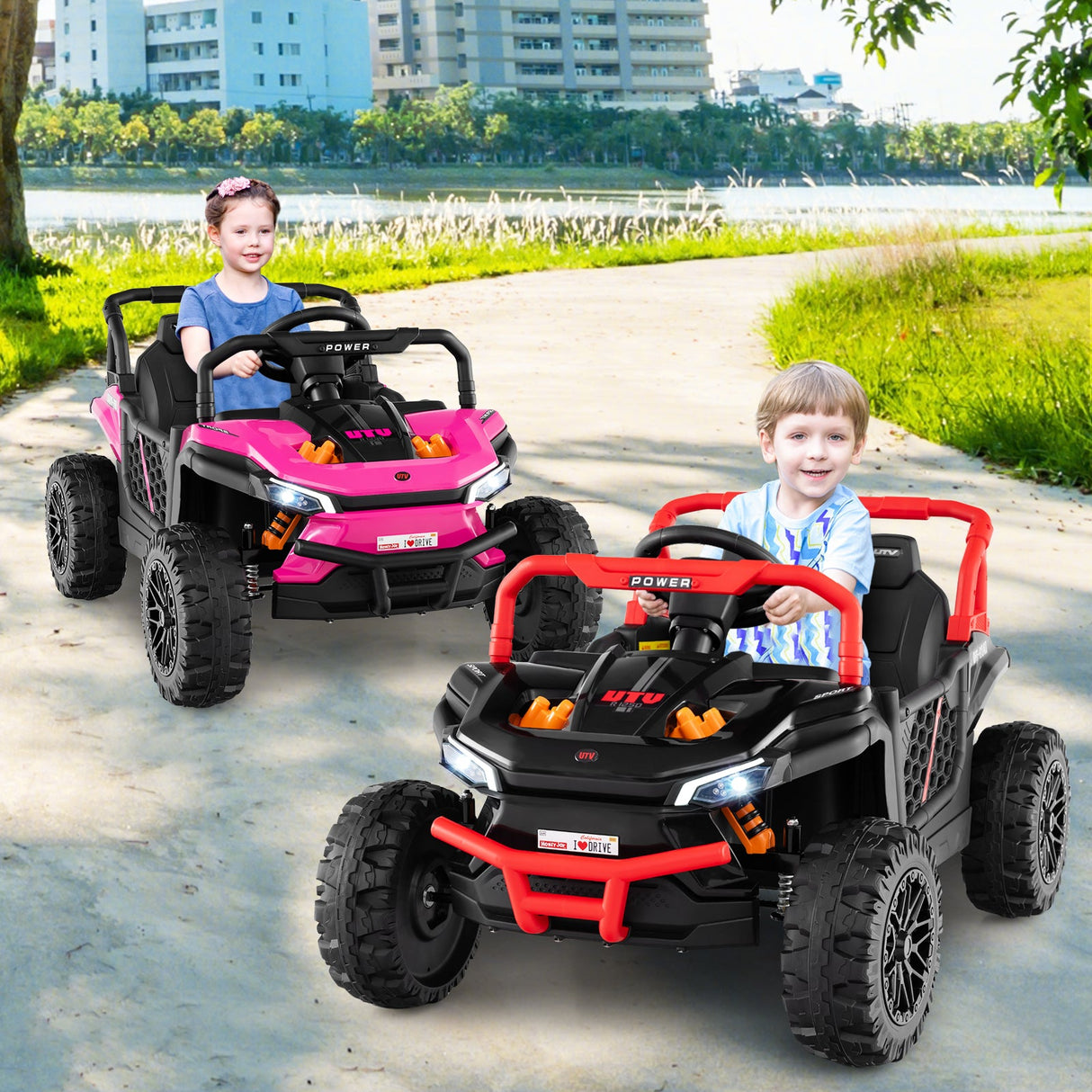 12V Kids Ride on Truck Off-Road UTV with Parental Remote and Lights