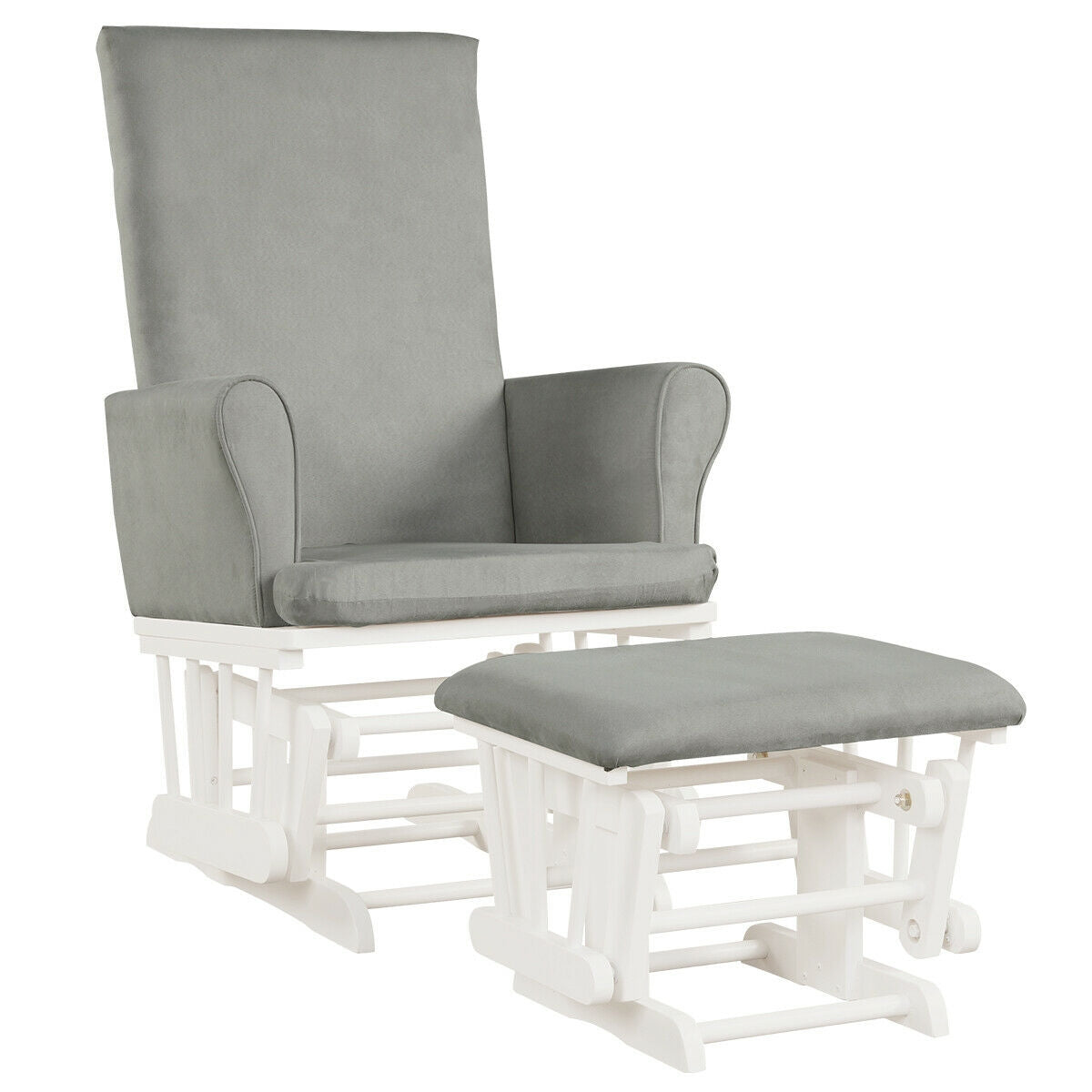 Set de sillón mecedora y otomana con cojines para guardería de bebé