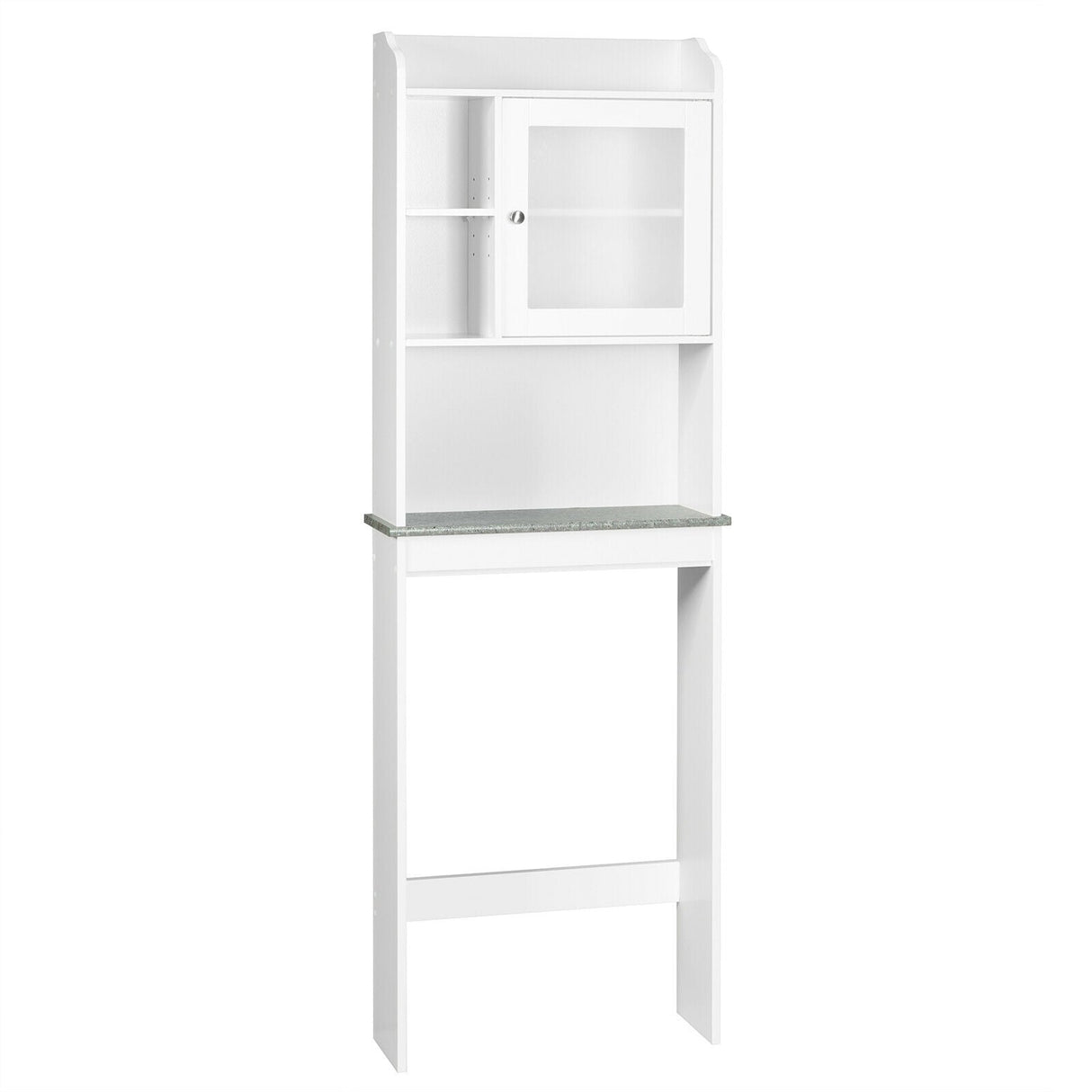 Armario blanco para baño ahorrador de espacio, sobre inodoro