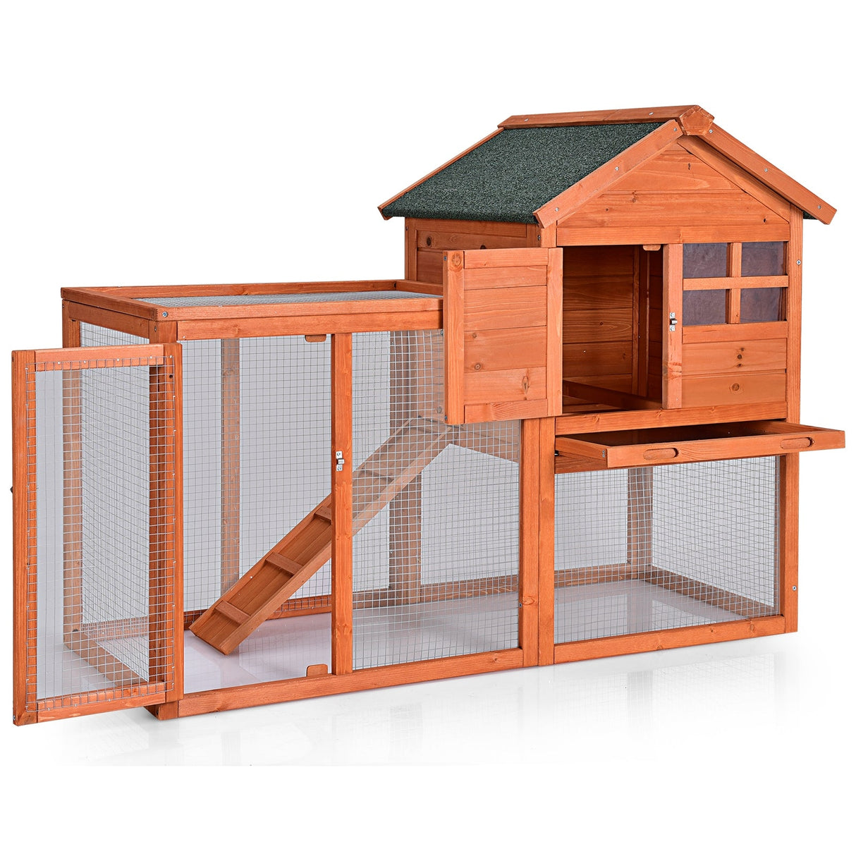 Madiguera de conejo de madera para exterior - Natural
