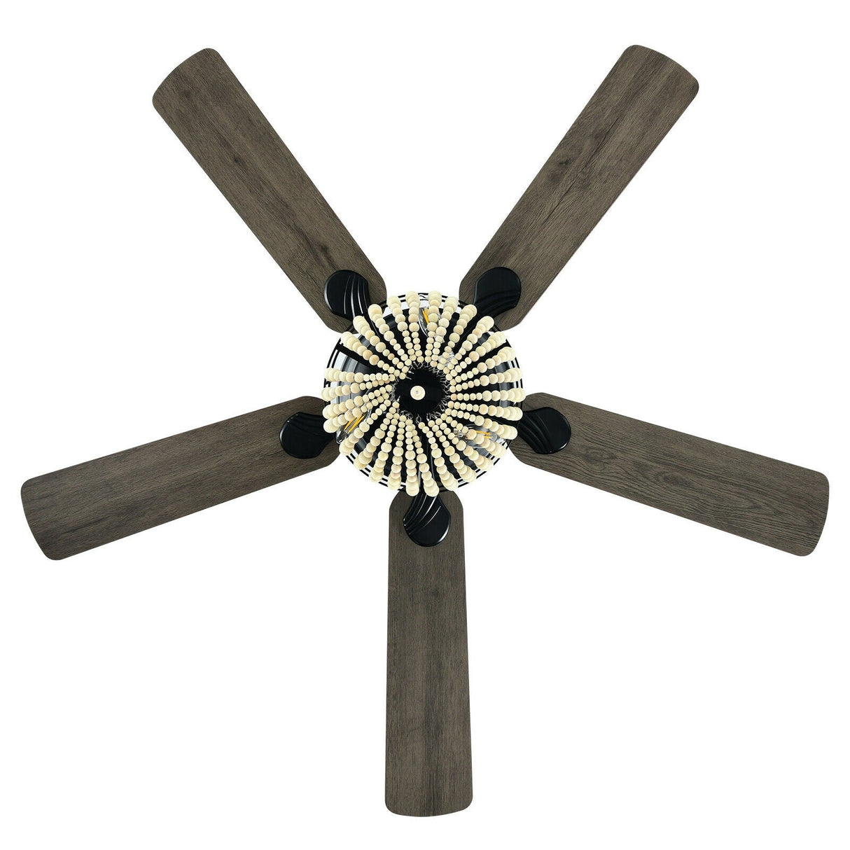 Ventilador de techo retro de 52 pulgadas con luz, aspas reversibles y control remoto