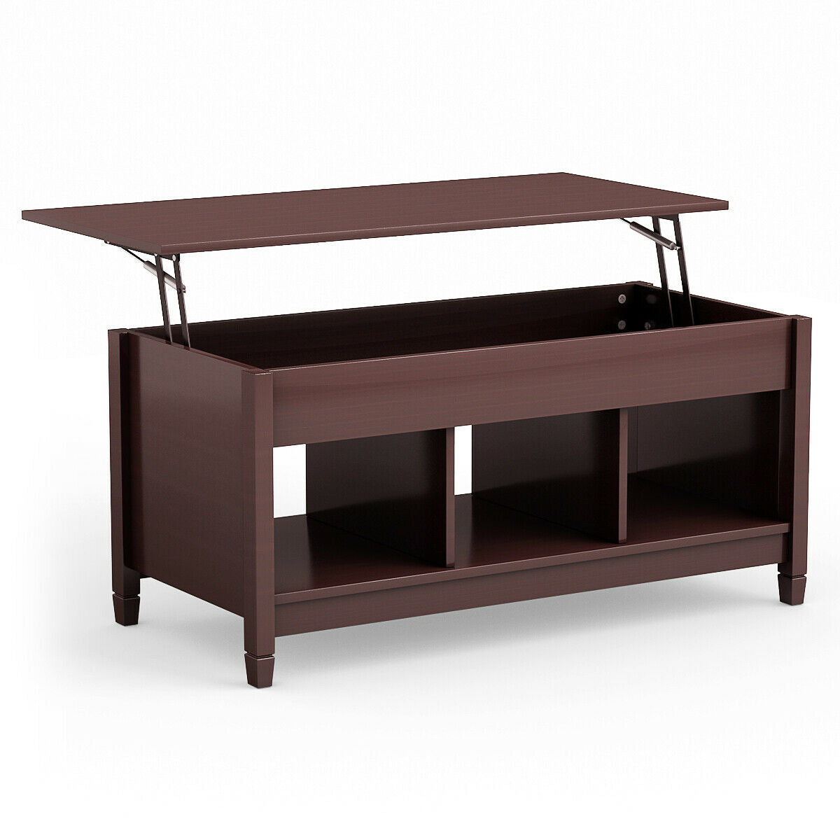 Mesa de centro con compartimento de almacenaje oculto