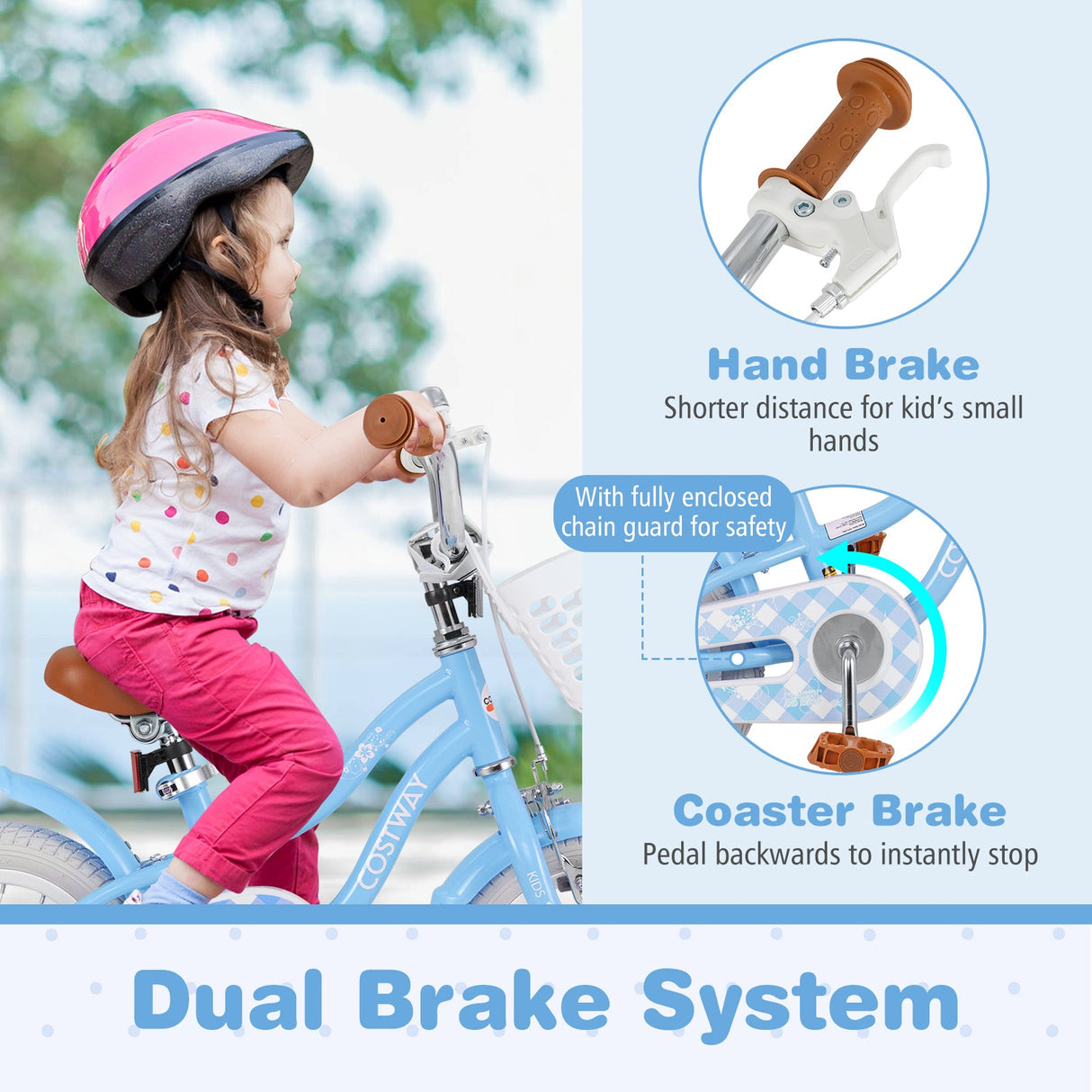 Bicicleta para niños de 14 pulgadas con manillar y asiento ajustables para niños de 3 a 5 años