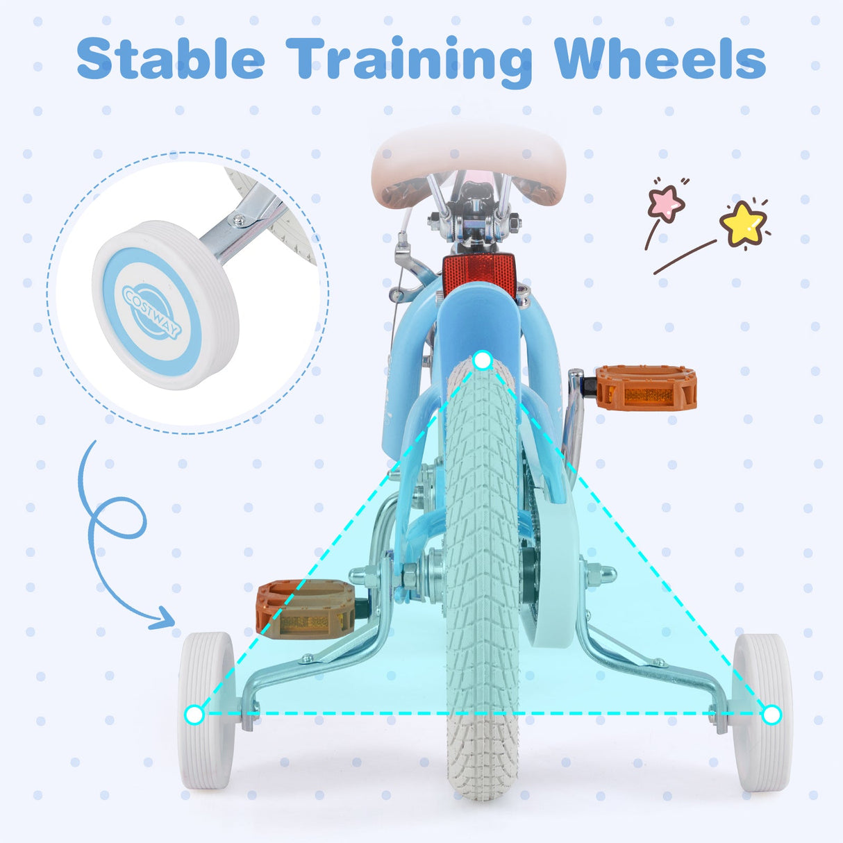 Bicicleta para niños de 14 pulgadas con manillar y asiento ajustables para niños de 3 a 5 años