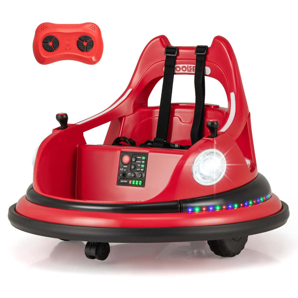 Coche de Choque para Niños de 12V con Control Remoto y Joysticks Duales