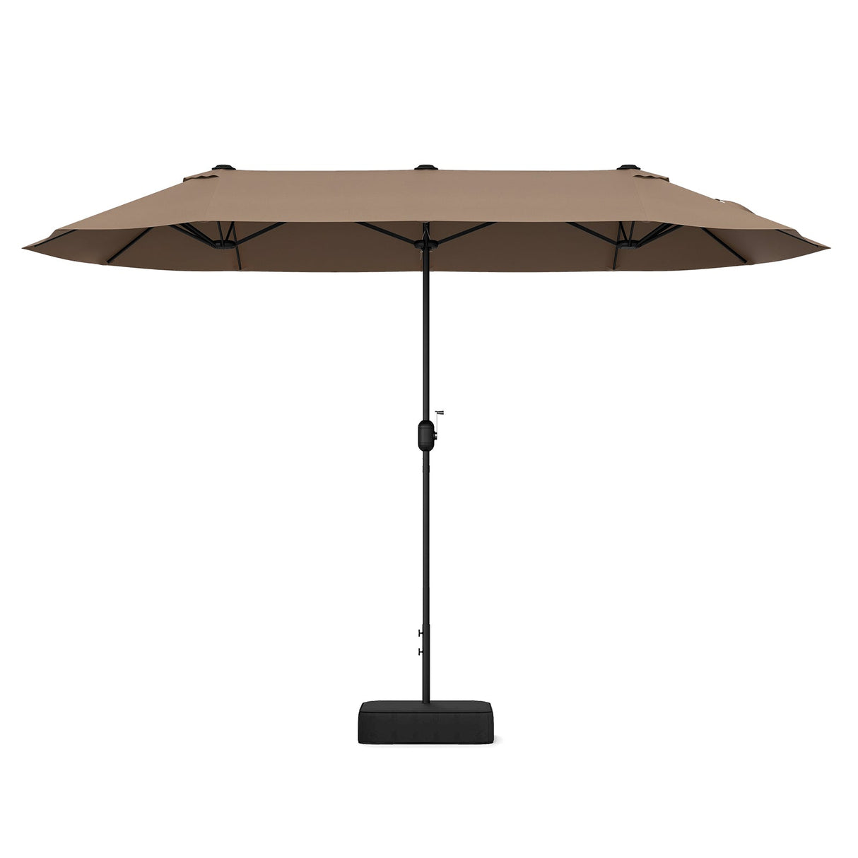 Sombrilla de mesa doble de patio de 13 pies con manivela - Beige