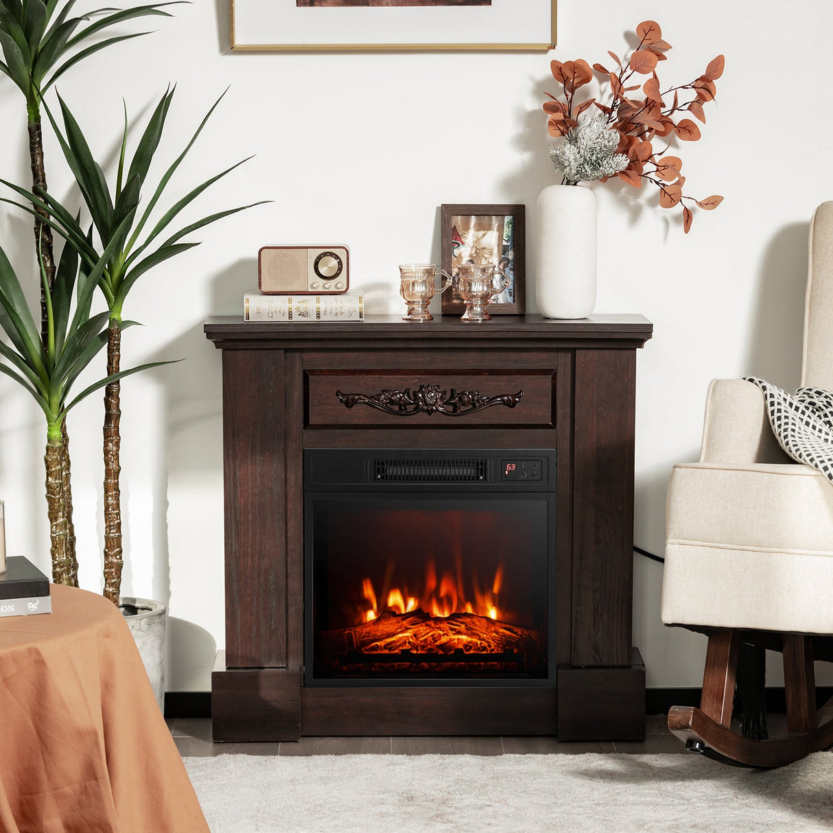 Mueble para TV de 1400W con chimenea eléctrica y control remoto
