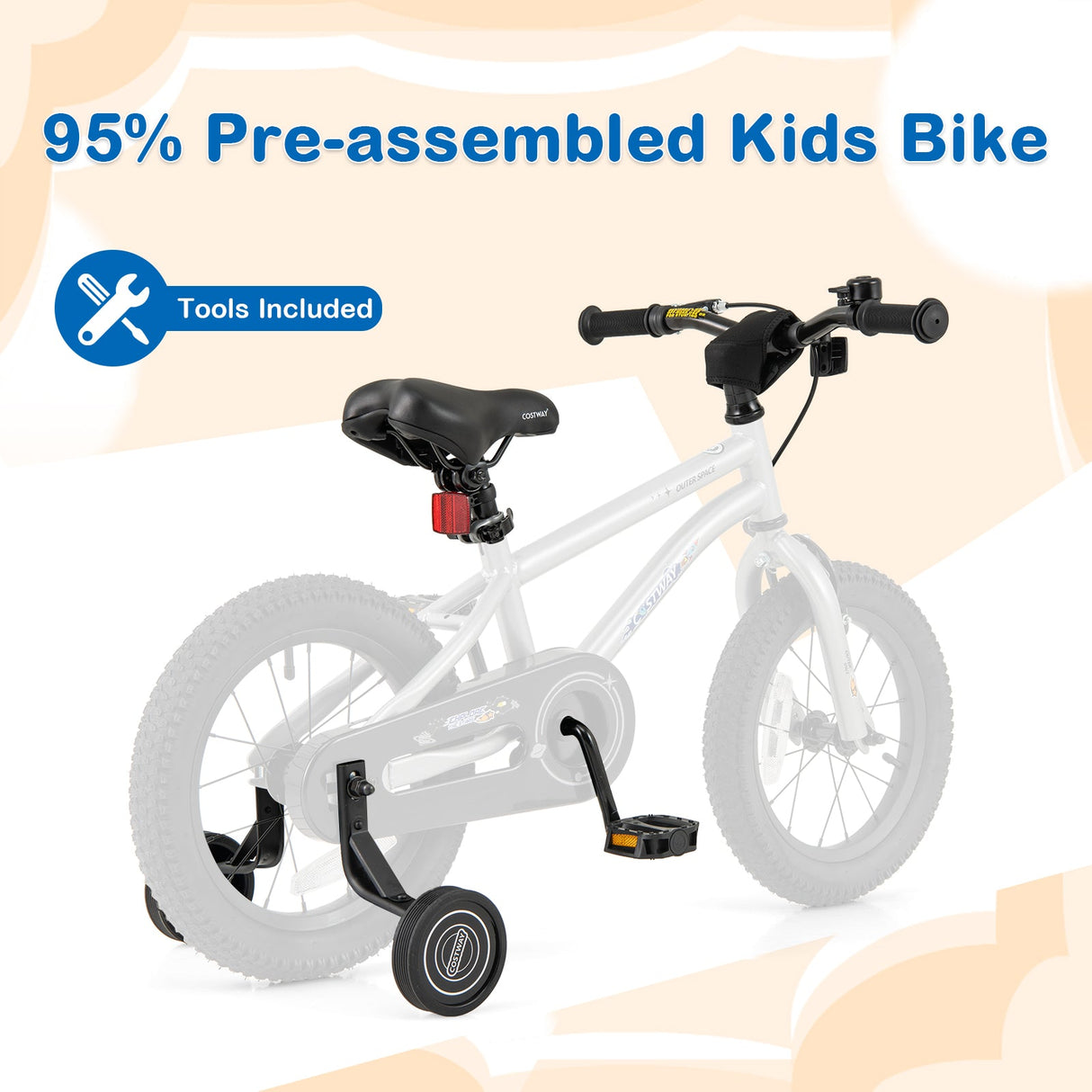 Bicicleta para niños y niñas de 4 a 7 años de 16 pulgadas, ajustable con cuadro de acero de alto carbono - 16 pulgadas