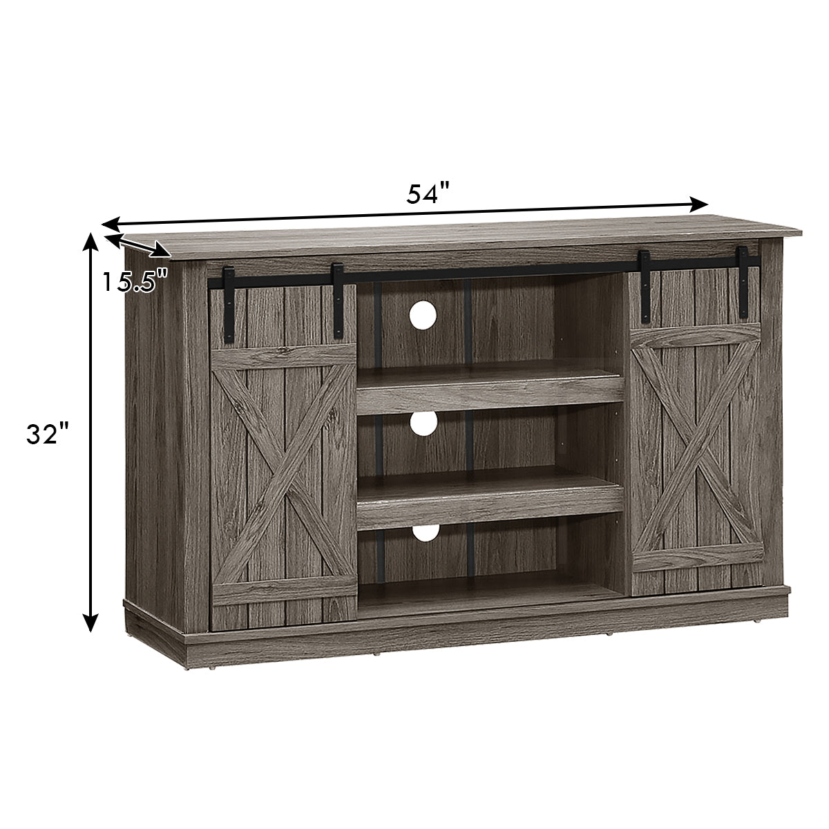 Mueble de TV con puertas corredizas tipo granero