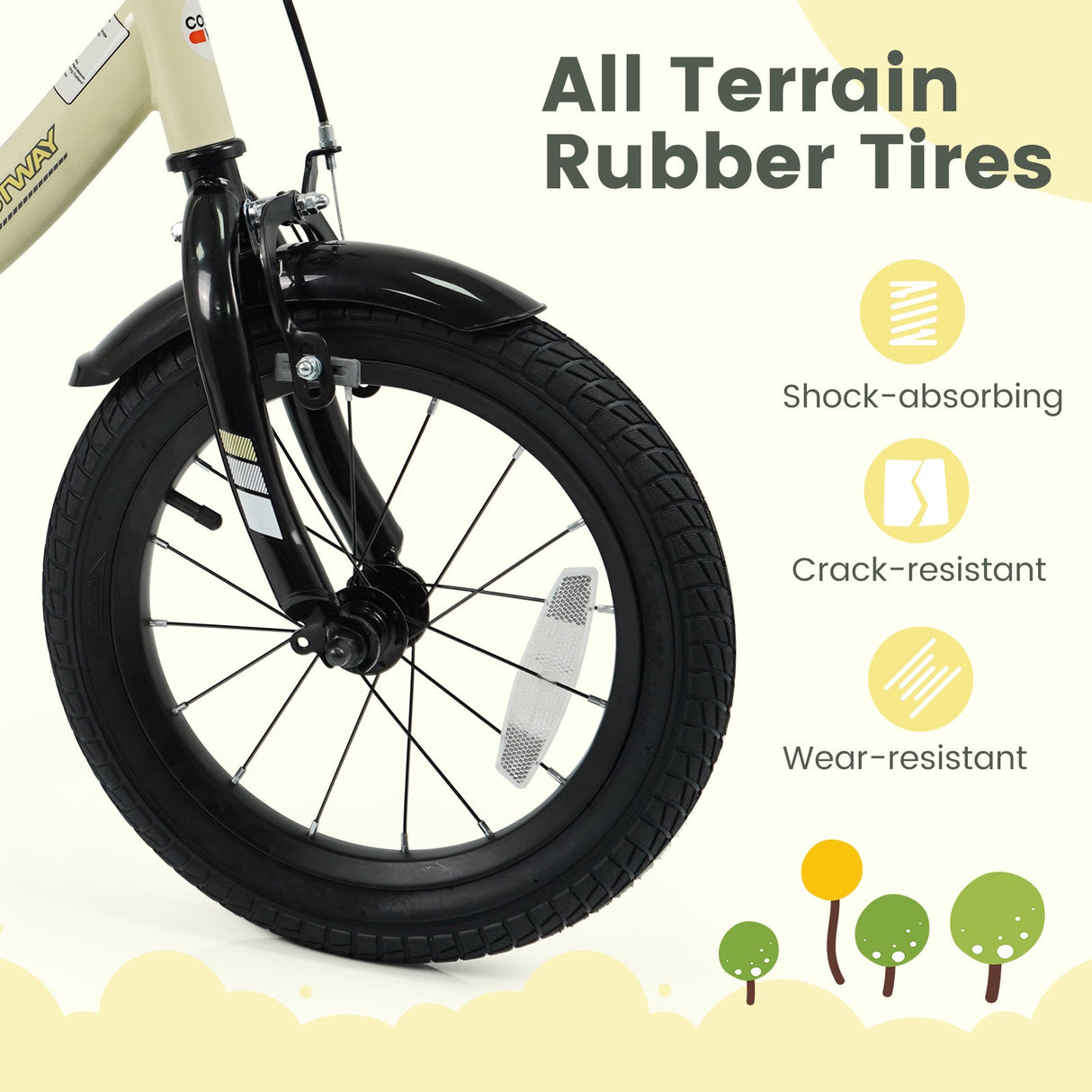 Bicicleta deportiva de 14 pulgadas para niños con ruedas de entrenamiento extraíbles