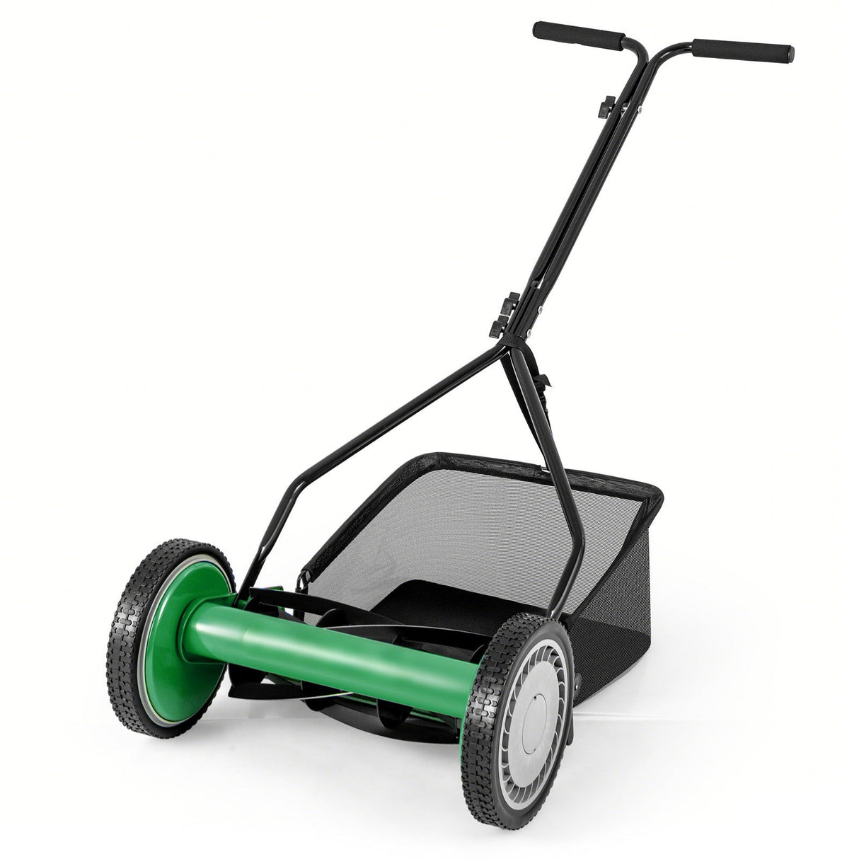 Cortacésped de empuje de 14 pulgadas con 5 cuchillas de acero y bolsa recolectora de césped