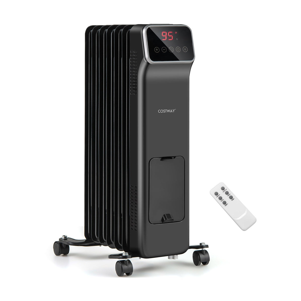 Calefactor Radiador Eléctrico de Aceite de 1500W con Mando a Distancia, 3 Modos y Temporizador de 24 Horas