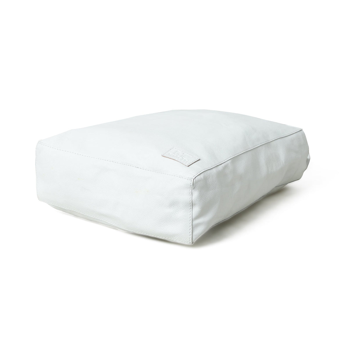 Bolso tote de hombro de cuero blanco