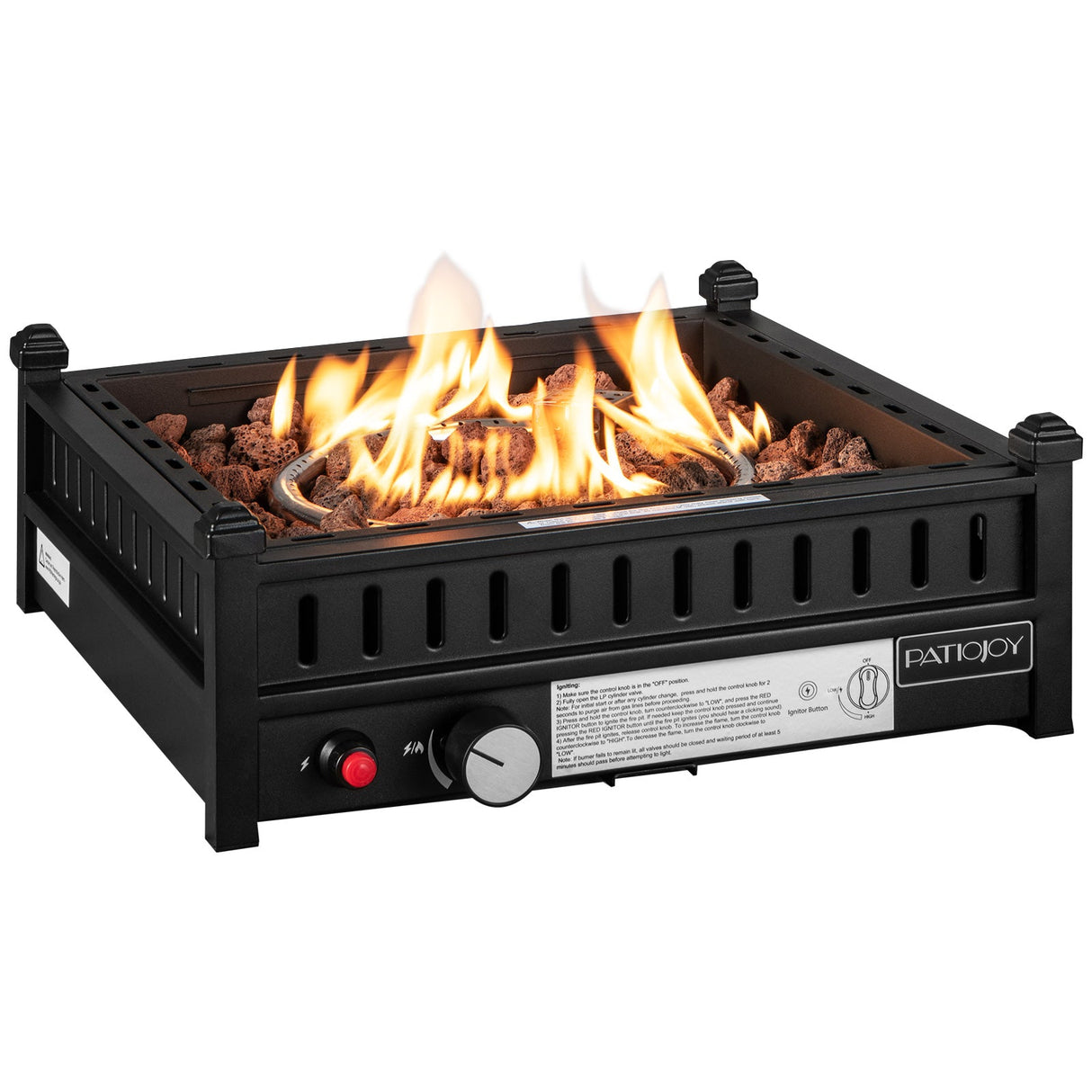 Fogón de sobremesa de propano de 16.5 pulgadas con sistema de encendido simple - Negro