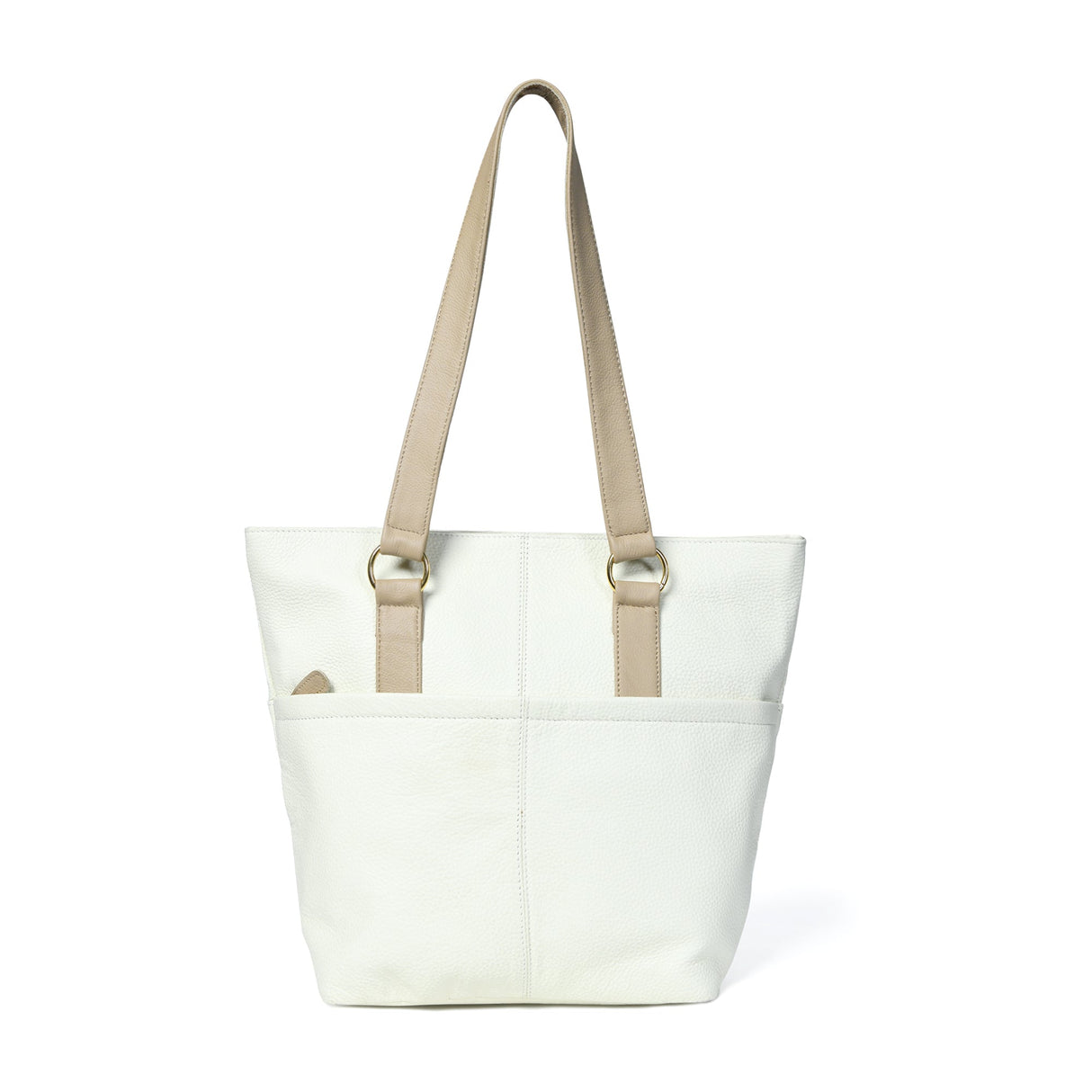 El bolso de piel marfil